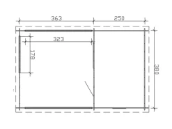 Skan Holz-Gartenhaus Alicante 3 Natur B x T 380 x 613 cm davon 363 cm Terrasse