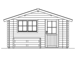 Skan Holz-Gartenhaus Alicante 3 Natur B x T 380 x 613 cm davon 363 cm Terrasse