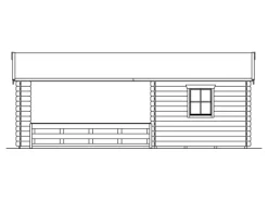 Skan Holz-Gartenhaus Alicante 3 Natur B x T 380 x 613 cm davon 363 cm Terrasse