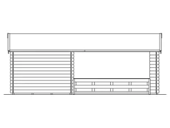 Skan Holz-Gartenhaus Alicante 3 Natur B x T 380 x 613 cm davon 363 cm Terrasse