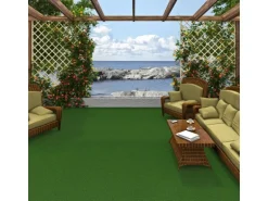 Snapstyle Kunstrasen Rasenteppich mit Noppen Kingston Grün Uni 200x450cm