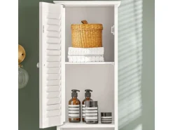 SoBuy Badezimmerschrank Hochschrank mit Schublade Badregal 32x170x30cm Weiß FRG236-W