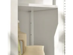 SoBuy Hochschrank mit 3 offenem Fächern und 1 Schublade MDF Weiß BZR36-W