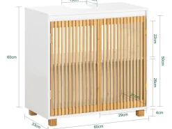 SoBuy Waschbeckenunterschrank Waschtisch Badezimmerschrank Unterschrank BZR125-W