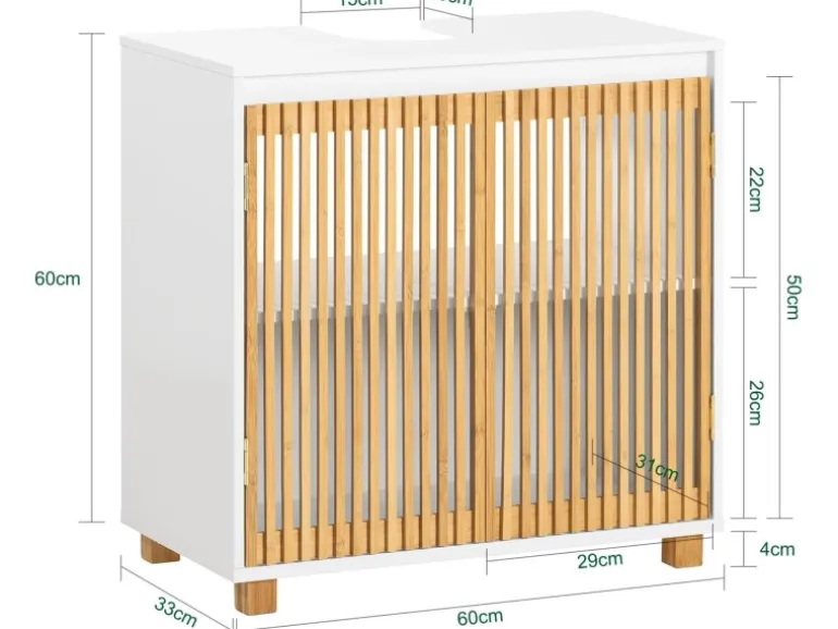 SoBuy Waschbeckenunterschrank Waschtisch Badezimmerschrank Unterschrank BZR125-W