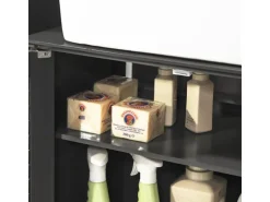 SoBuy Waschbeckenunterschrank Badschrank mit 2 Lamellentüren MDF 60x58x35cm Grau FRG237-DG