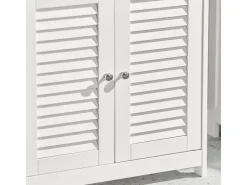 SoBuy Waschbeckenunterschrank Badschrank mit 2 Lamellentüren 60x58x35cm Weiß FRG237-II-W