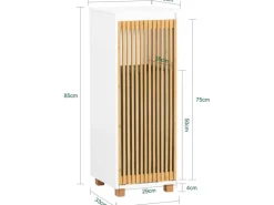 SoBuy Wäscheschrank mit Wäschesack Wäschekorb Badezimmerschrank BZR126-W