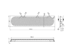 SOTECH 10 Stück Lüftungsgitter 172 x 41mm aus Kunststoff Zum Einlassen Silbergrau
