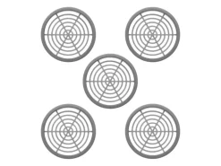 SOTECH 5 Stück Lüftungsrosette Ø65,2 mm aus Kunststoff Zum Einlassen Silbergrau
