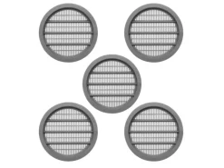 SOTECH 5 Stück Lüftungsrosette Ø65 mm aus Kunststoff Zum Einlassen Silbergrau