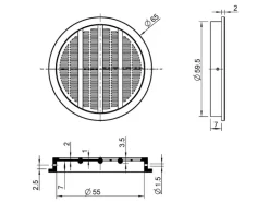SOTECH 5 Stück Lüftungsrosette Ø65 mm aus Kunststoff Zum Einlassen Silbergrau