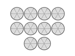 SOTECH 10 Stück Lüftungsrosette Ø65,2 mm aus Kunststoff Zum Einlassen Silbergrau