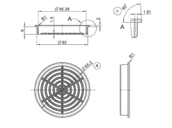SOTECH 10 Stück Lüftungsrosette Ø65,2 mm aus Kunststoff Zum Einlassen Silbergrau