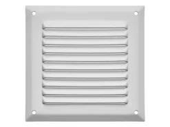 SOTECH Aluminium-Lüftungsgitter 140 x 140 mm Weiß Aufschraubbar mit Insektenschutz