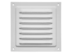 SOTECH Aluminium-Lüftungsgitter 125 x 125 mm Weiß Aufschraubbar mit Insektenschutz