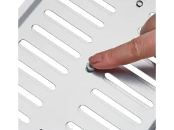 SOTECH Edelstahl Lüftungsgitter Oval 260 x 165 mm mit Schiebeverschluss Verschließbar