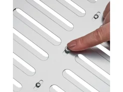 SOTECH Edelstahl Lüftungsgitter Oval 260 x 240 mm mit Schiebeverschluss Verschließbar