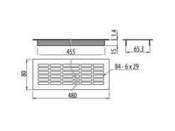 SOTECH Lüftungsgitter Lochblech 480 x 81 mm Schwarz