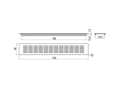 SOTECH Lüftungsgitter Lochblech 500 x 80 mm Edelstahloptik