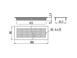 SOTECH Lüftungsgitter Lochblech 480 x 81 mm Silber EV1
