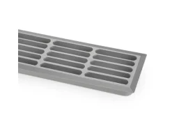 SOTECH Lüftungsgitter Schlitzlochung 476 mm inkl. Befestigungsclips Silber