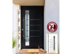 Splendoor Haustür Thermospace Berlin RC2 Schwarz-Weiß 100 cm x 210 cm Anschlag L