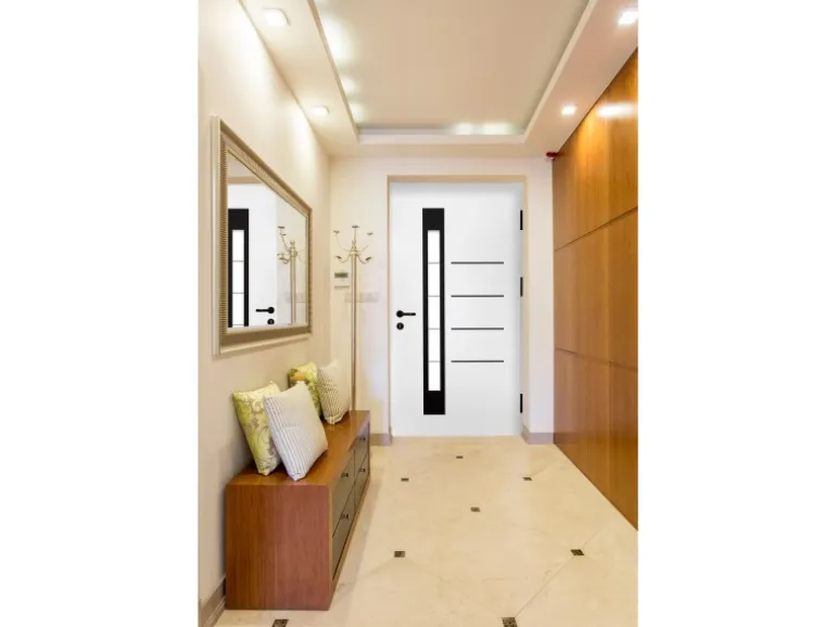Splendoor Thermospace Haustür Berlin Prime Weiß-Schwarz 210x100 cm R