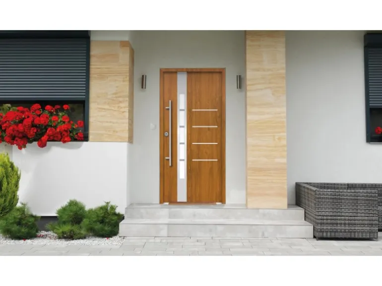 Splendoor Thermospace Sicherheits-Haustür Berlin Prime RC2K Gold.Oak 110x210cm L