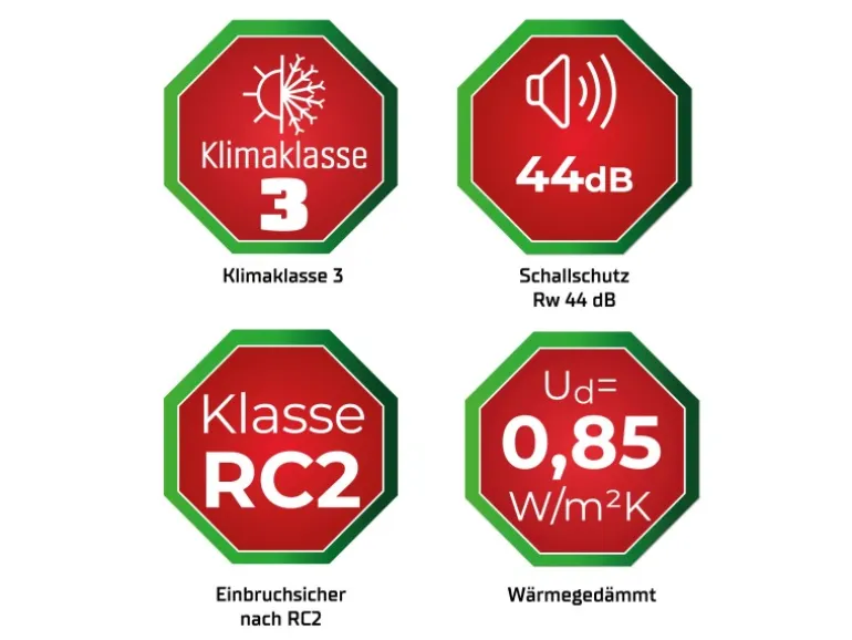 Splendoor Wohnungseingangstür BARI ACOUSTIC 44dB RC2 Rechts Weiß nach Maß