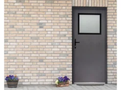 Stahl-Nebeneingangstür NS2 Anthrazit Nach Innen Öffnend 88 x 198 cm Anschlag L