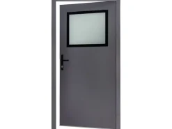 Stahl-Nebeneingangstür NS2 Anthrazit Nach Innen Öffnend 98 x 198 cm Anschlag L