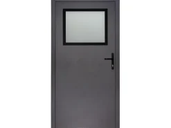 Stahl-Nebeneingangstür NS2 Anthrazit Nach Innen Öffnend 88 x 198 cm Anschlag R