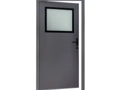 Stahl-Nebeneingangstür NS2 Anthrazit Nach Innen Öffnend 88 x 198 cm Anschlag R