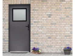 Stahl-Nebeneingangstür NS2 Anthrazit Nach Innen Öffnend 98 x 198 cm Anschlag R