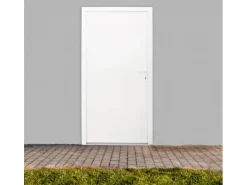 Stahl-Nebeneingangstür NS1 Weiß Nach Innen Öffnend 88 x 198 cm Anschlag R