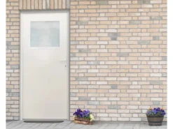 Stahl-Nebeneingangstür NS2 Weiß Nach Außen Öffnend 88 x 198 cm Anschlag R