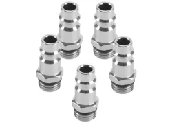 STAHLWERK 5er Set Druckluft-Schnellkupplung Stecknippel NW 7.2 1/4 Zoll