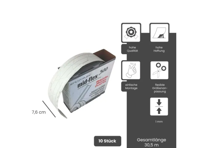 Strait-Flex Kantenprofil Mid-Flex 300 10x 30,5m Papier Weiß Flexibler Winkel
