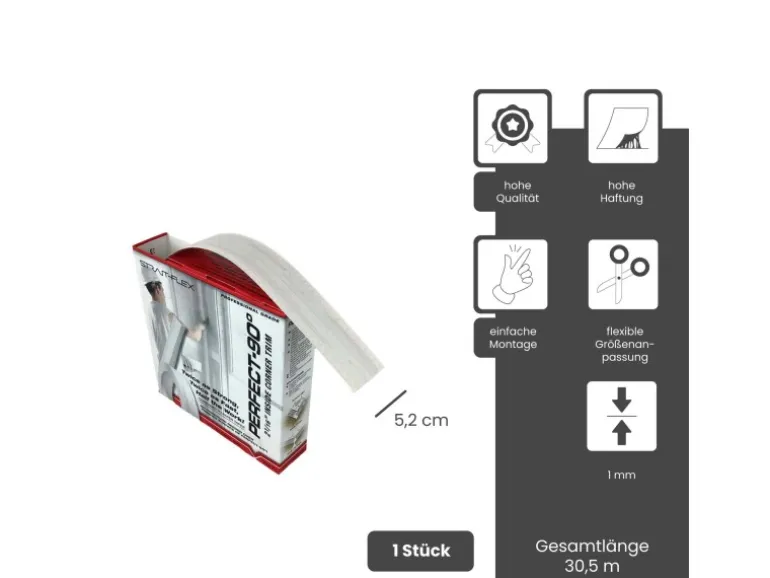 Strait-Flex Kantenprofil Perfect 90 Grad Rolle 30,5m Papier Weiß