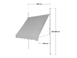 Svita Klemmmarkise Balkonmarkise Sonnenschutz Handkurbel ohne Bohren 150x200cm Beige