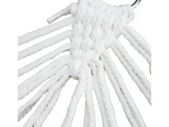 Svita Luxushängematte Mit Schmucksaum Boho Holzrahmen Macramé Baumwolle Beige