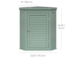 Teamson Home Eck Wandschrank Abnehmbar Salbeigrün Glancy Lamellentür