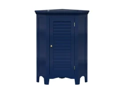 Teamson Home Eckschrank Freistehend Navy Glancy Lamellentür