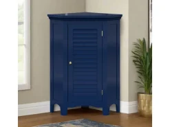 Teamson Home Eckschrank Freistehend Navy Glancy Lamellentür