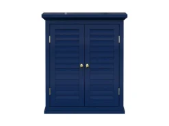 Teamson Home Wandschrank 2 Türen Navy Glancy Lamellenoptik