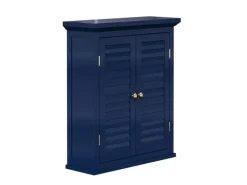 Teamson Home Wandschrank 2 Türen Navy Glancy Lamellenoptik