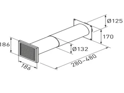 Teleskop-Mauerkasten Rundrohranschluss System 125