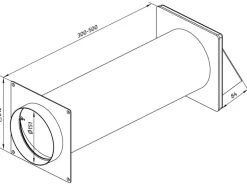 Teleskop-Mauerkasten System Ø 150 mm mit Edelstahl-Ablufthaube