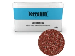 Terralith Buntsteinputz Mosaikputz 2mm -15 kg- BSP07 Weiss Rot Schwarz